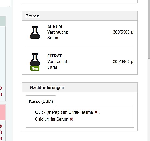 Screenshot Nachforderung